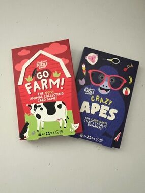 NEW Professor Puzzle Go Farm & Crazy Apes Card Game Bundle Family Travel Games